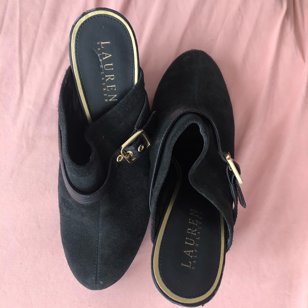 Beautiful, vintage Ralph Lauren wedge clogs